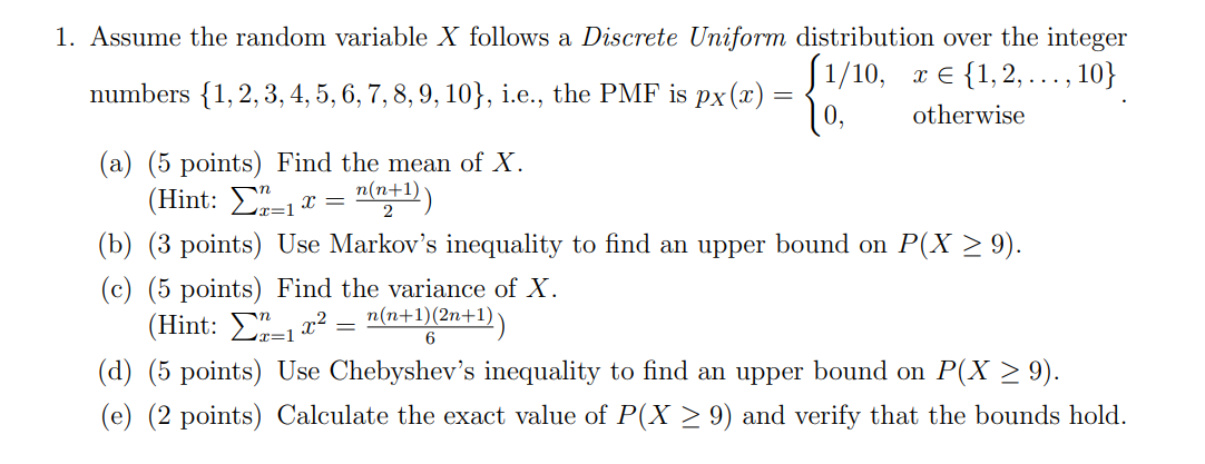 Solved Assume the random variable X follows a Discrete | Chegg.com