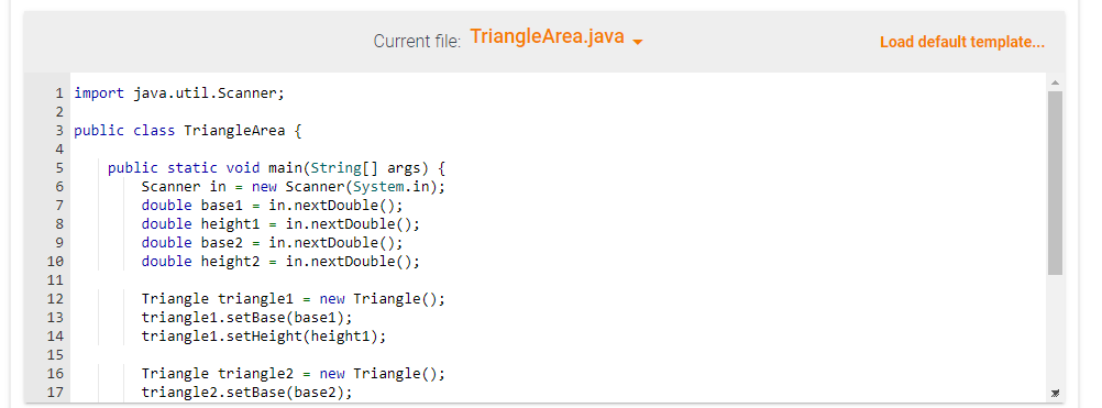 Solved 1.16 LAB: Triangle area comparison (classes) I am | Chegg.com