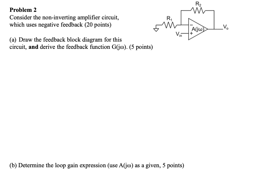 Solved Problem 2 Consider The Non-inverting Amplifier | Chegg.com