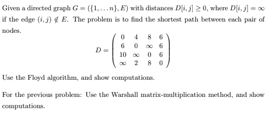 Solved Given A Directed Graph G 1 N E With Chegg Com