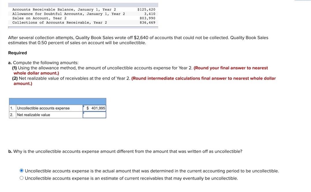 Solved After several collection attempts, Quality Book Sales | Chegg.com