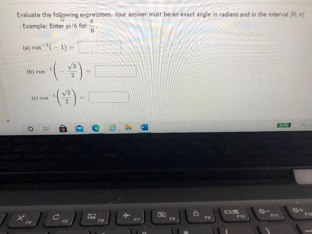 Solved Evaluate the following expressions. Your answer must | Chegg.com