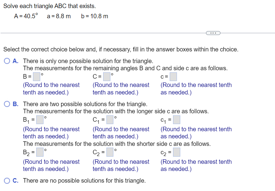 Solved Solve each triangle ABC that | Chegg.com