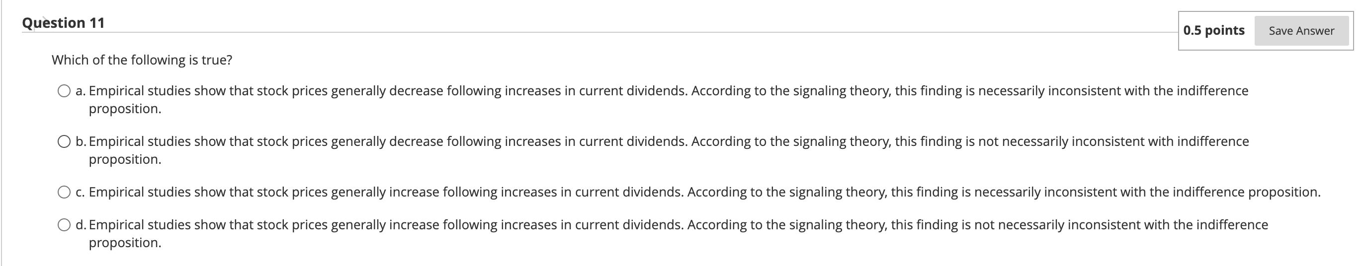 Solved Question 11 0.5 points Save Answer Which of the | Chegg.com