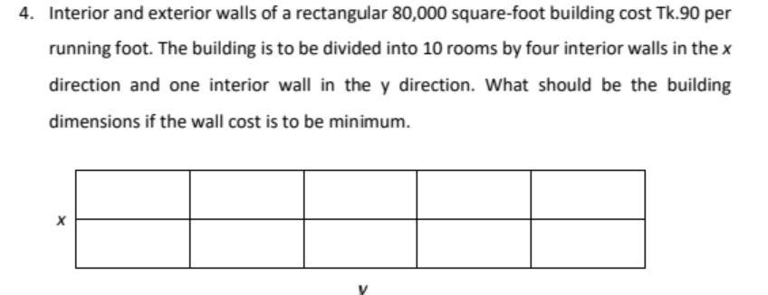 Solved Interior and exterior walls of a rectangular | Chegg.com