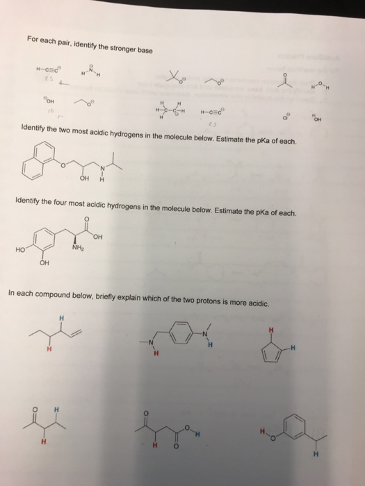 Solved For each pair, identify the stronger base Identify | Chegg.com