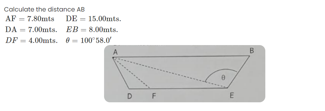 Solved Calculate The Distance AB | Chegg.com