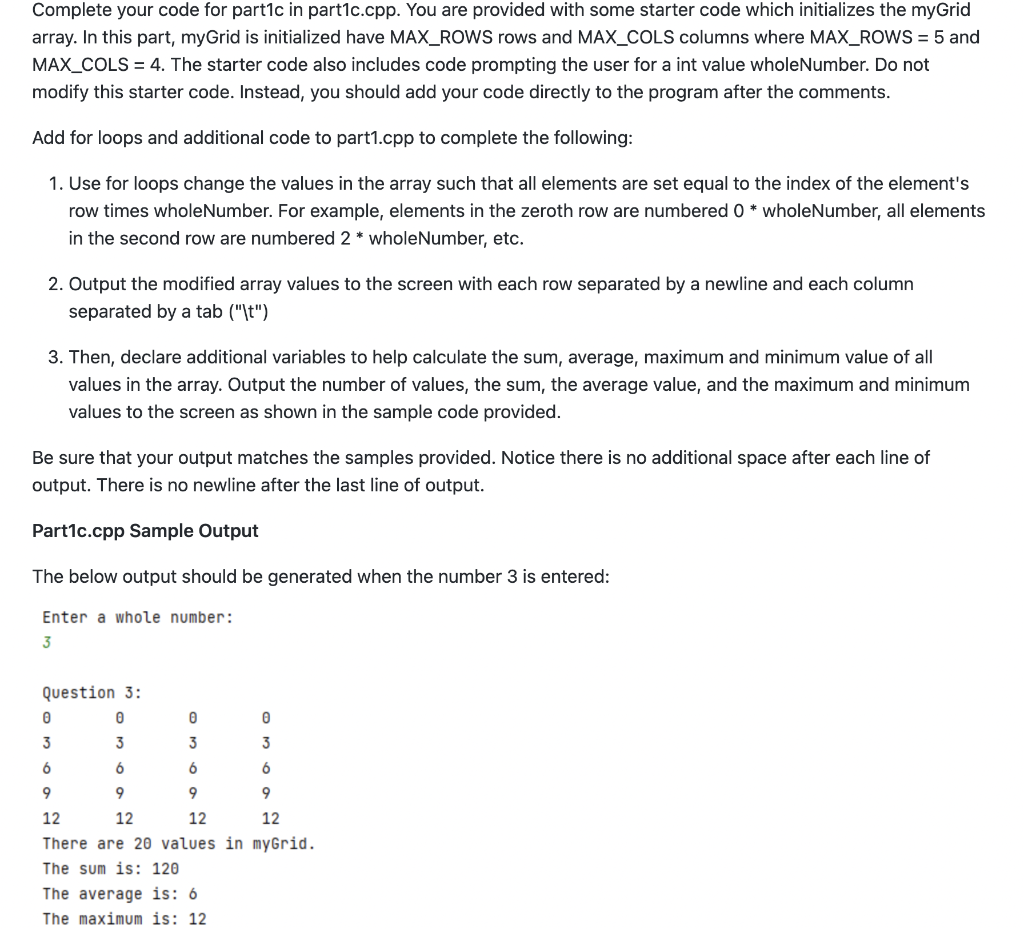 Solved Complete your code for part1c in part1c.cpp. You are | Chegg.com