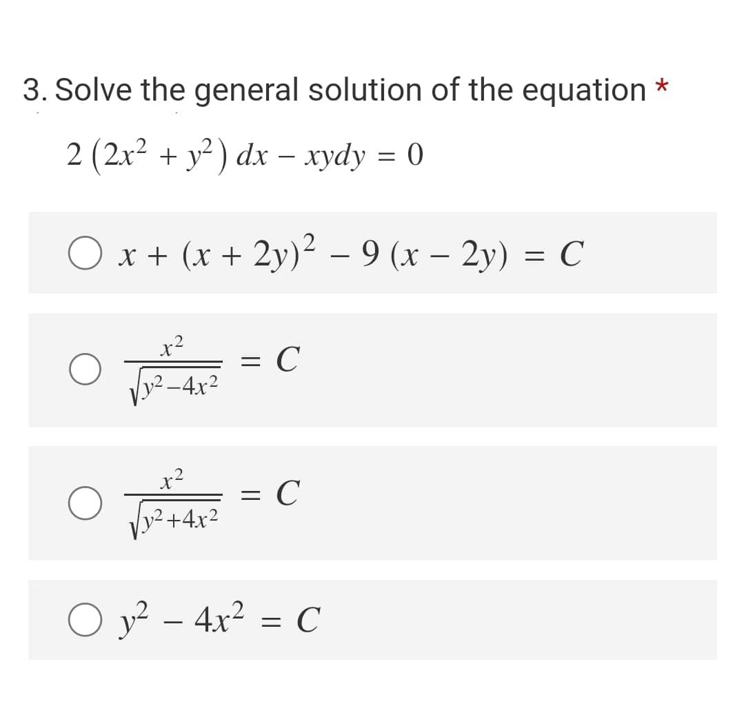 Solved 3 Solve The General Solution Of The Equation