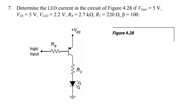 Solved 7. Determine the LED current in the circuit of Figure | Chegg.com