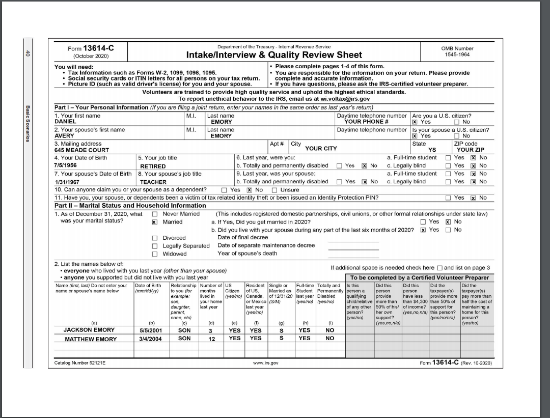 Directions Using the tax software, complete the tax