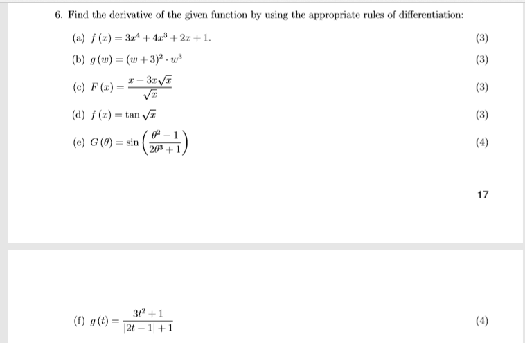 Solved 6. Find the derivative of the given function by using | Chegg.com