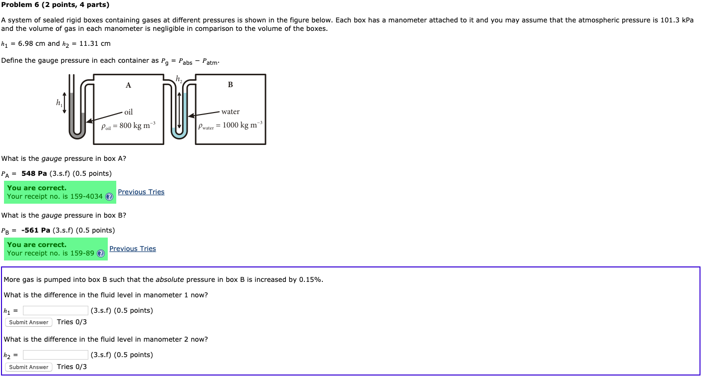 Solved Problem 6 2 Points 4 Parts A System Of Sealed R Chegg Com