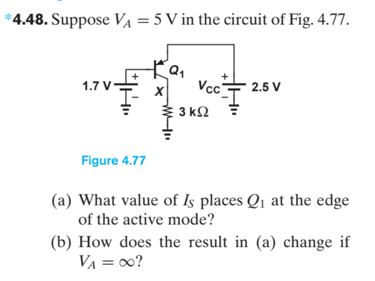 Solved *4.48. Suppose VA = 5 V in the circuit of Fig. 4.77. | Chegg.com