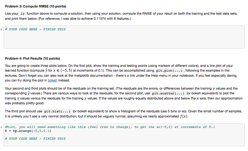 Solved Linear regression from gradient descent. Data | Chegg.com