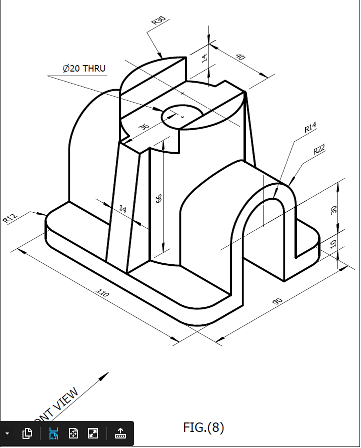 Solved 1-draw Front ,top, side view 2-full section front | Chegg.com