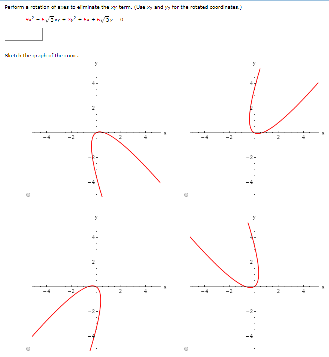 Solved Perform a rotation of axes to eliminate the xy-term. | Chegg.com