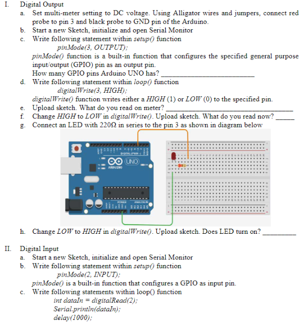 Solved Digital Output a. Set multimeter setting to DC