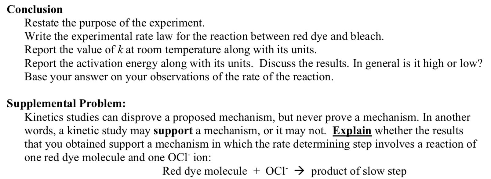 Conclusion Restate The Purpose Of The Experiment Chegg Com