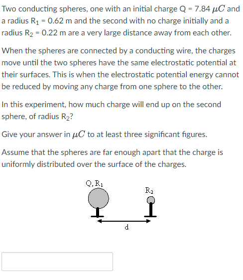 Solved Two Conducting Spheres, One With An Initial Charge | Chegg.com