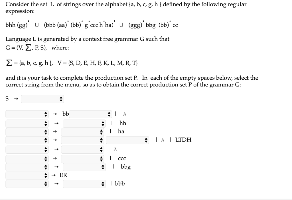 Consider The Set L Of Strings Over The Alphabet A Chegg Com