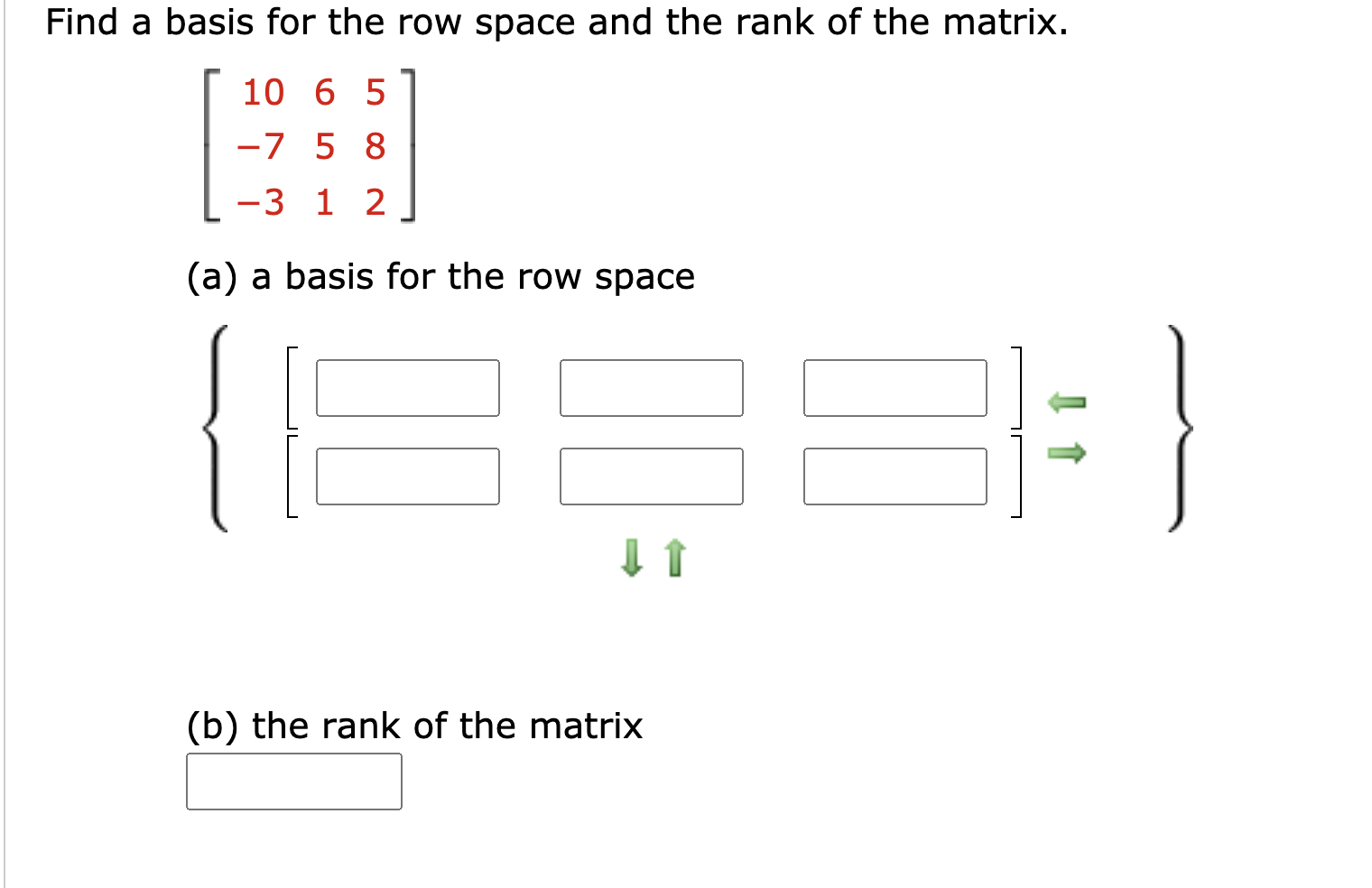 Solved Find a basis for the row space and the rank of the | Chegg.com