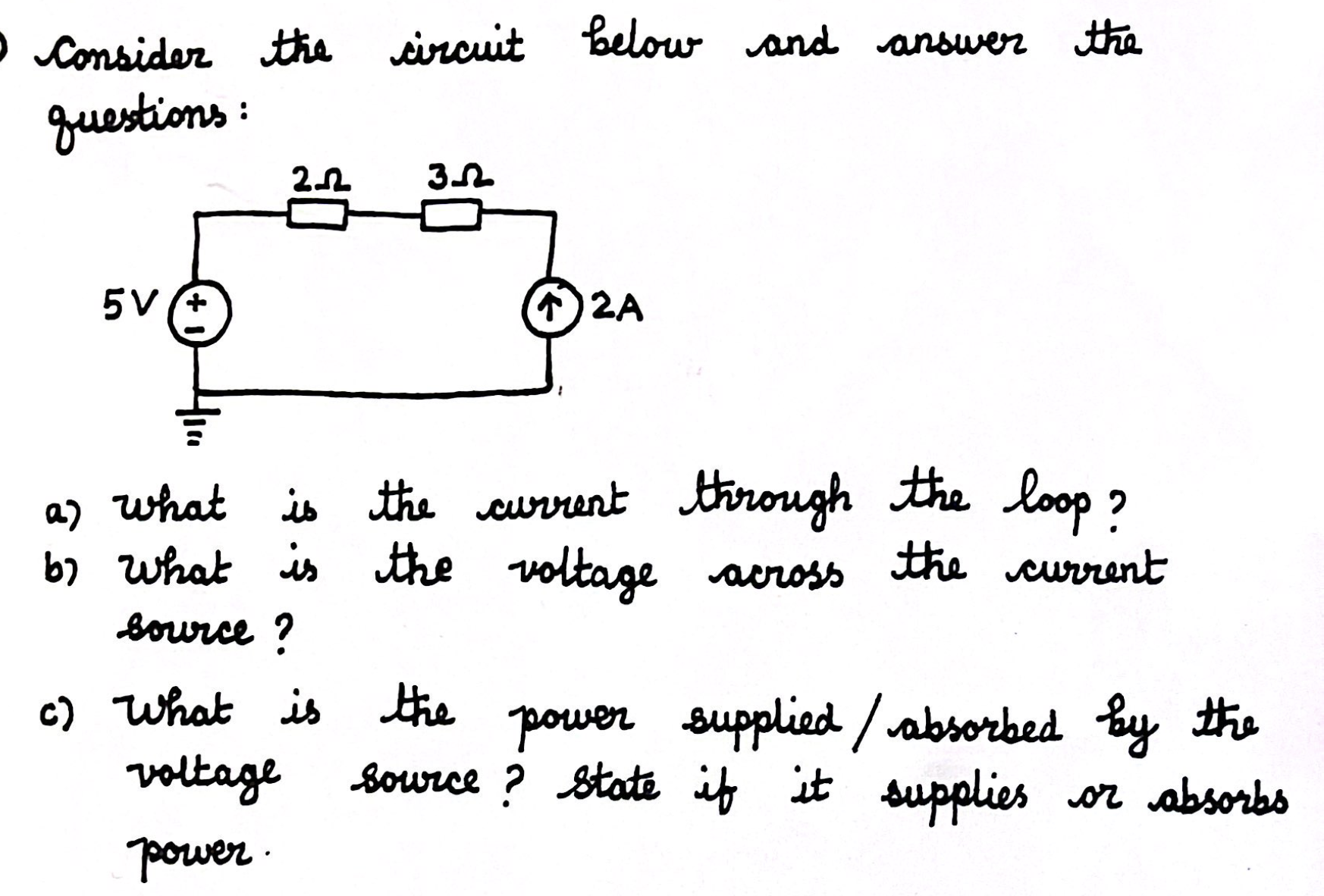 Solved Consider The Circuit Below And Answer Thequestions A