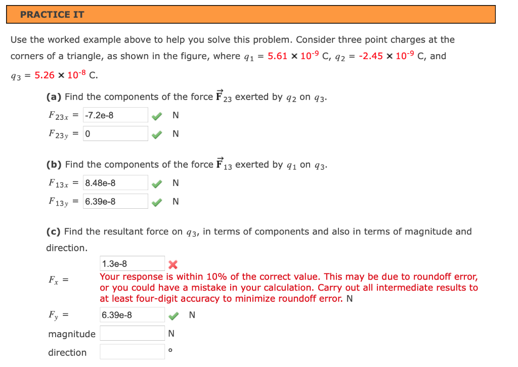 Solved Goal Apply Coulomb's Law In Two Dimensions. Problem | Chegg.com