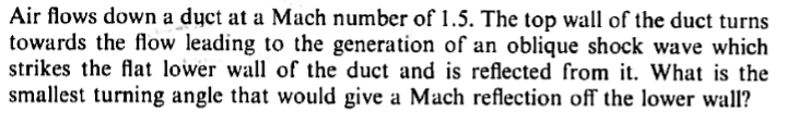 Solved Air flows down a duct at a Mach number of 1.5. The | Chegg.com