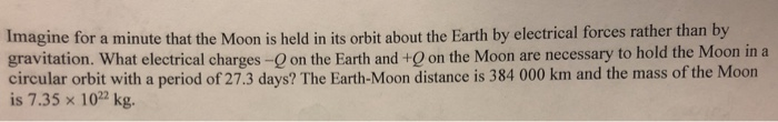 Solved Imagine for a minute that the Moon is held in its | Chegg.com