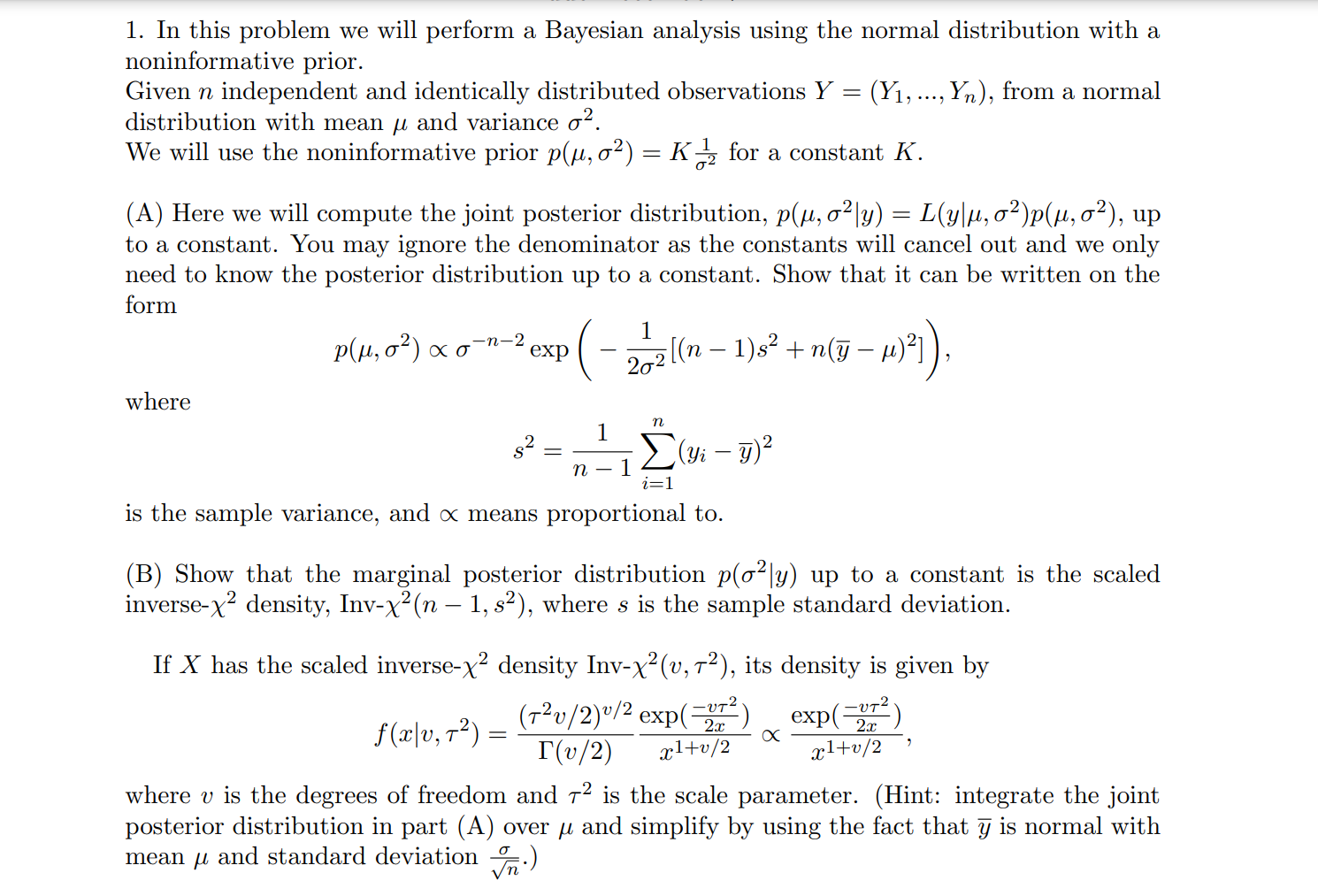 1 In This Problem We Will Perform A Bayesian Anal Chegg Com