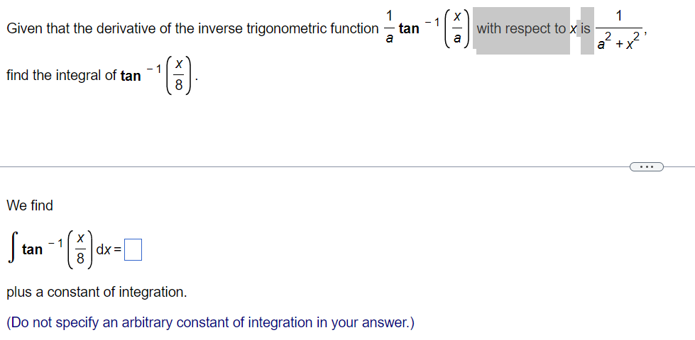 find the derivative of tan inverse of 1 x 1 x