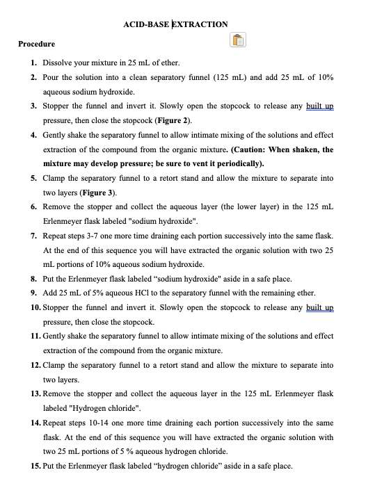 Solved Can you answer the laboratory acid base extraction