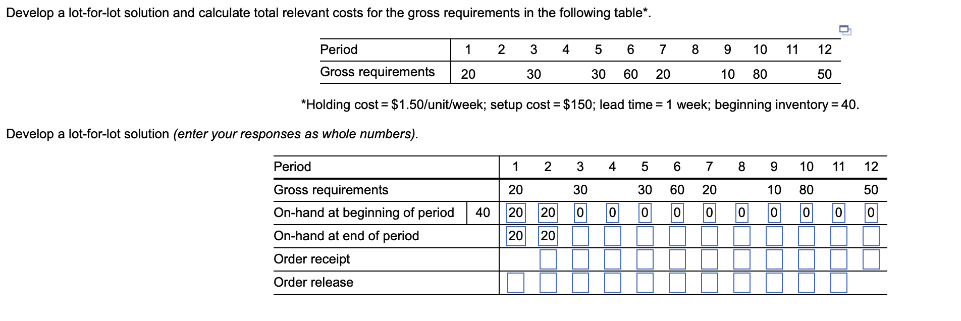 Solved Develop a lotforlot solution and calculate