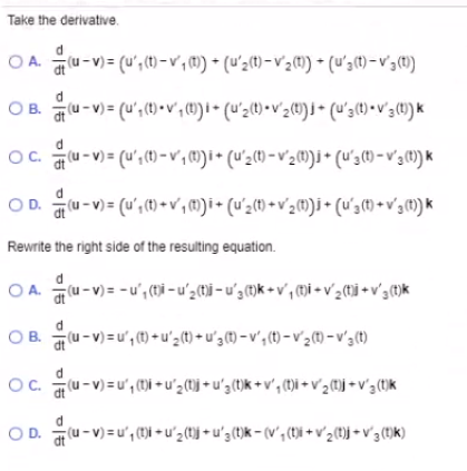 Solved Prove The Sum And Difference Rules For Vector Chegg Com