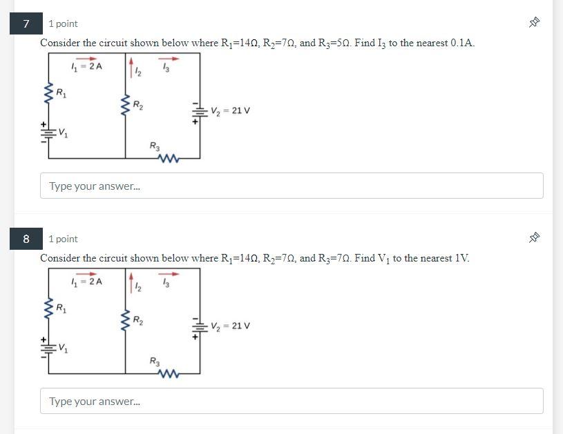 Solved Consider the circuit shown below where R1=14Ω,R2=7Ω, | Chegg.com