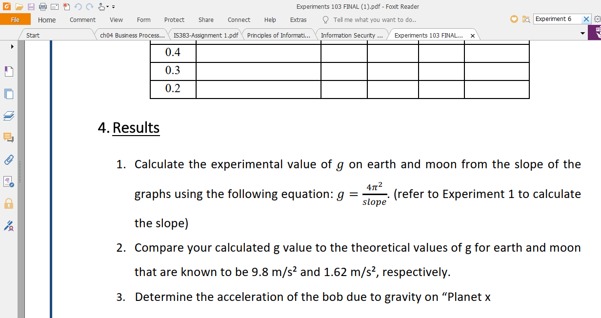 G Experiments 103 FINAL (1).pdf - Foxit Reader Extras | Chegg.com