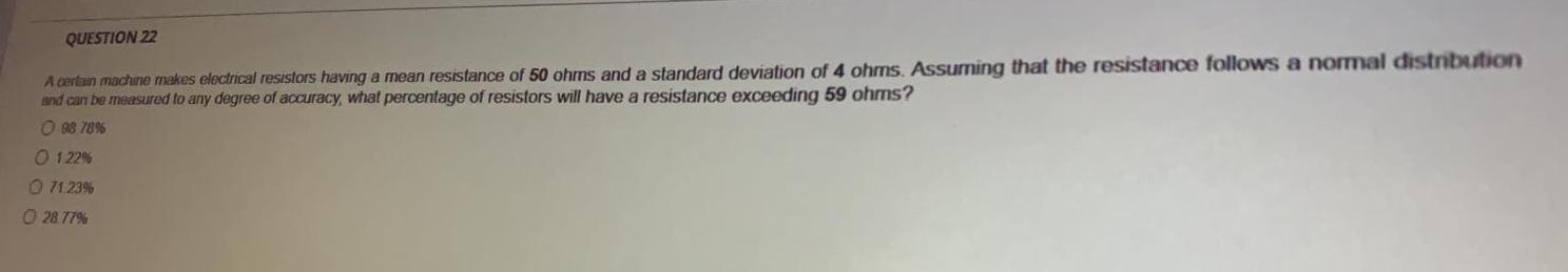 Solved QUESTION 22 A certain machine makes electrical | Chegg.com