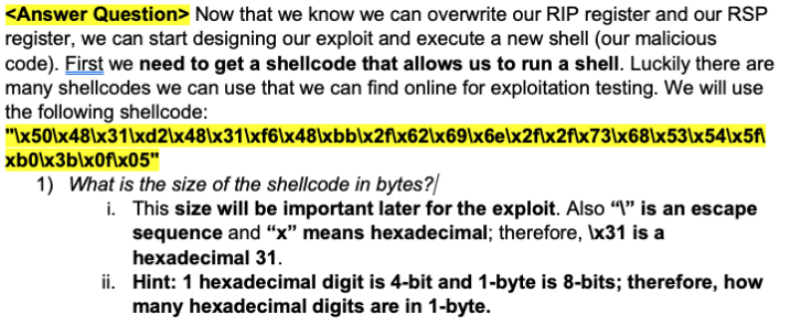 Solved Now that we know we can overwrite our RIP register | Chegg.com