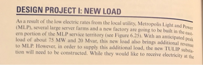 Design Project I New Load As A Result Of The Low Chegg