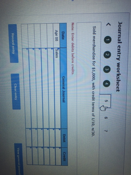 Solved Journal Entry Worksheet 2 5 Sold Merchandise For | Chegg.com