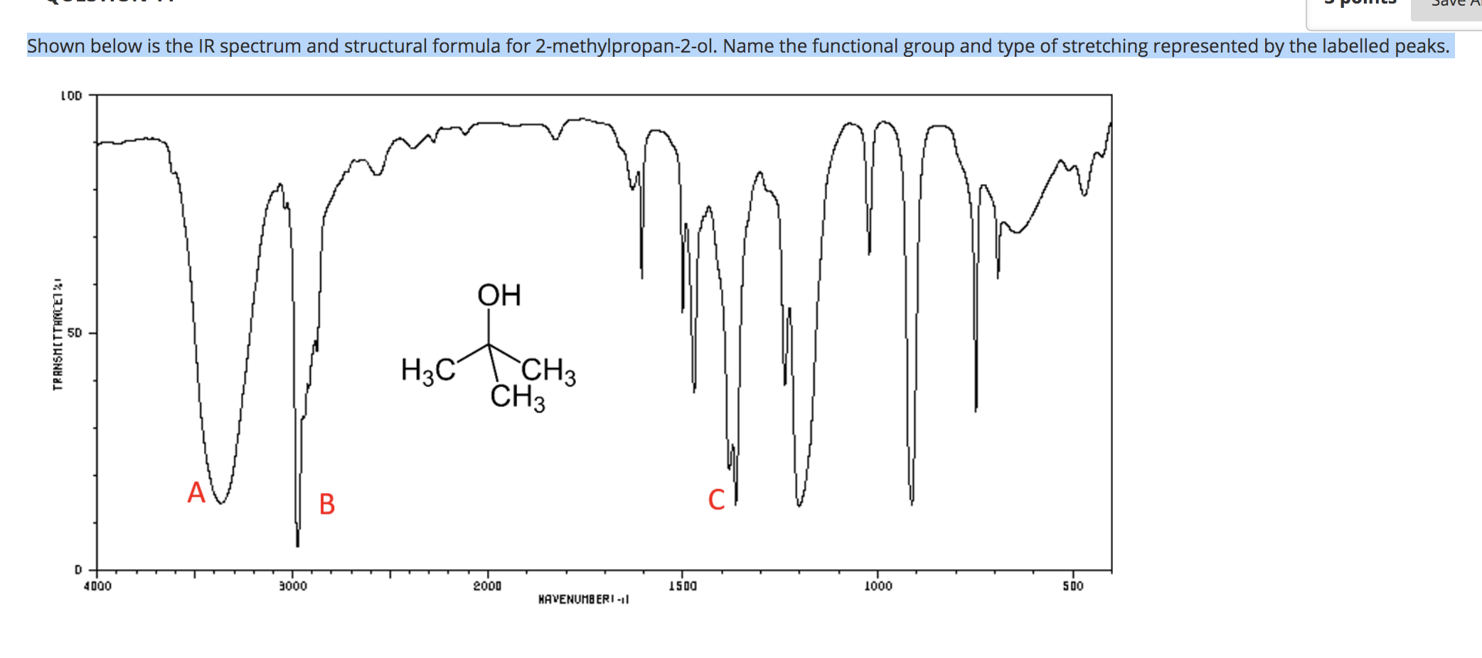 Solved Shown below is the IR spectrum and structural formula | Chegg.com