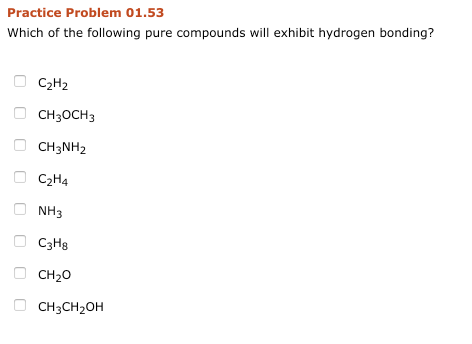 Solved Practice Problem 01.53 Which of the following pure Chegg