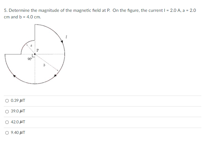 Solved 5. Determine the magnitude of the magnetic field at | Chegg.com