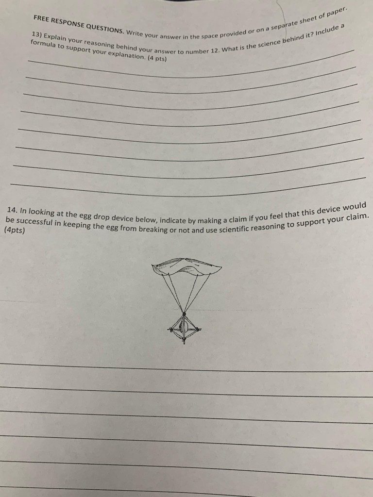 Solved FREE RESPONSE QUESTIONS. Write your answe or on a | Chegg.com