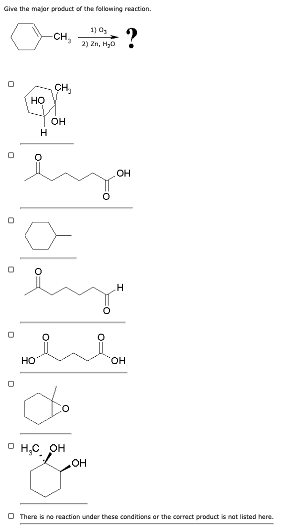 Solved Give the major organic product(s) of the following | Chegg.com