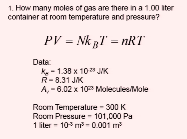 Solved 1. How many moles of gas are there in a 1.00 liter | Chegg.com