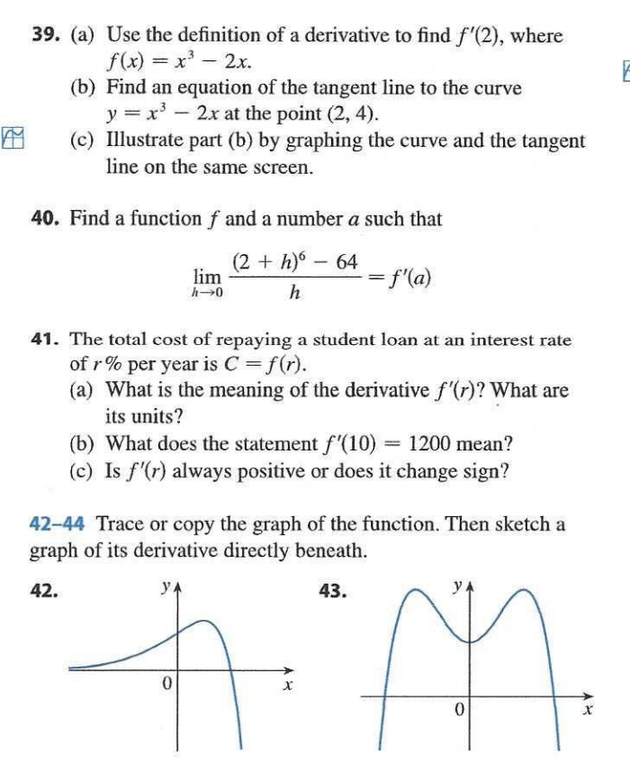 Solved 39. (a) Use the definition of a derivative to find | Chegg.com