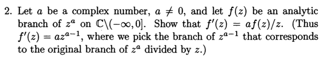 Solved 2. Let a be a complex number, a # 0, and let f(z) be | Chegg.com