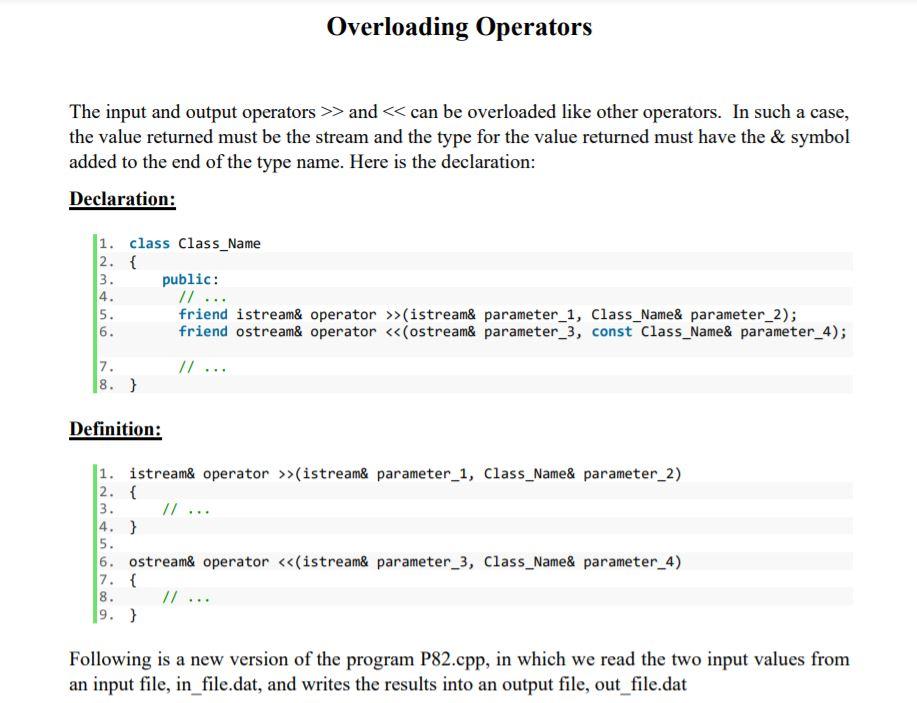 Notes On Operator Overloading InC++ - Notes - LearnPick India